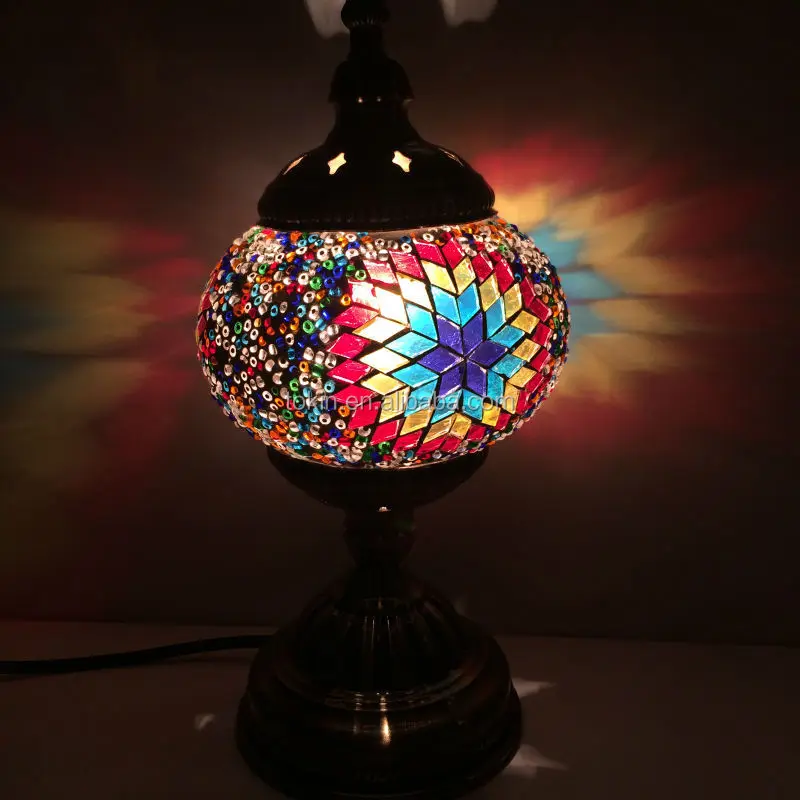 2015 New Design home decorative Made in China (TC1M01-2015) glass Handmade Mosaic Art Turkish table Lamps