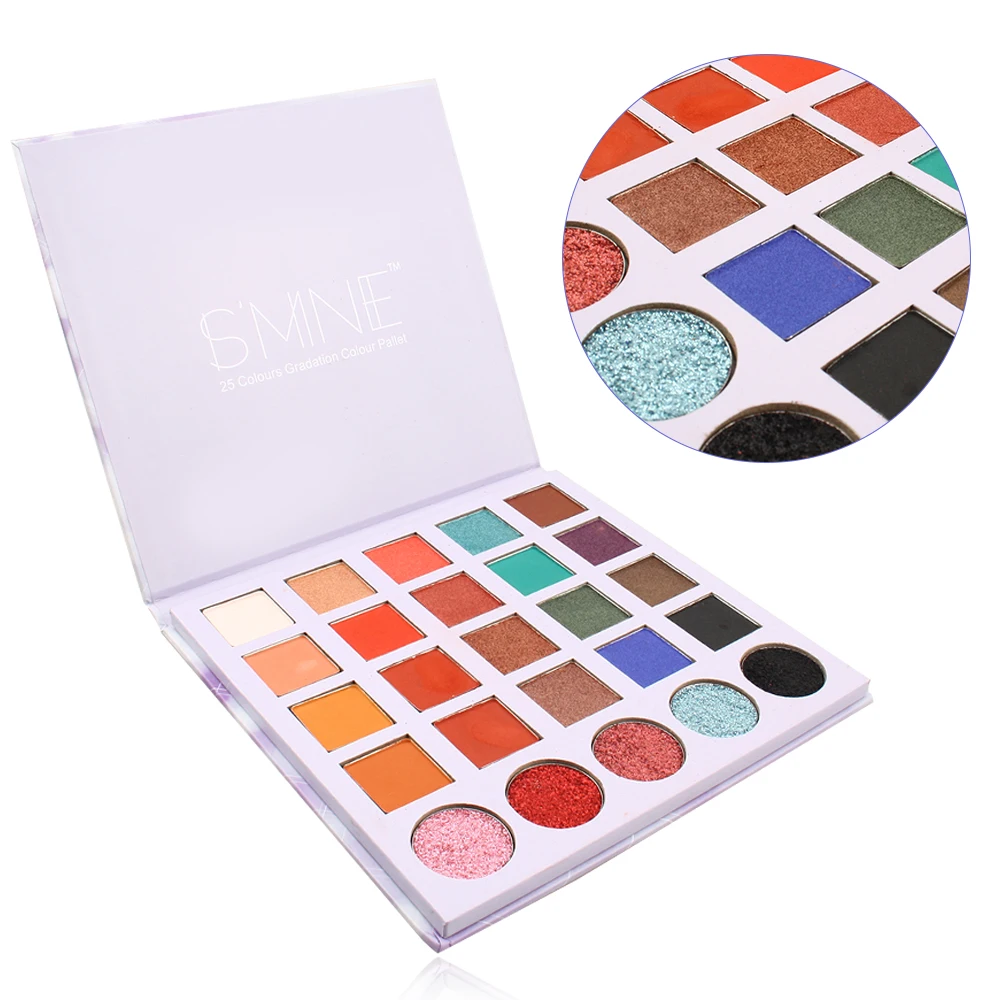 3 in 1r Matte Glitter Pressed Eye Shadoironing 25 Colors Highly Pigmented Eyeshadow Palette Palette Waterproof Powder