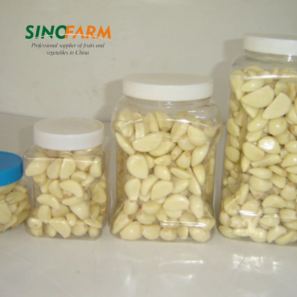 Nitrogen packed peeled garlic in jar with competitive price