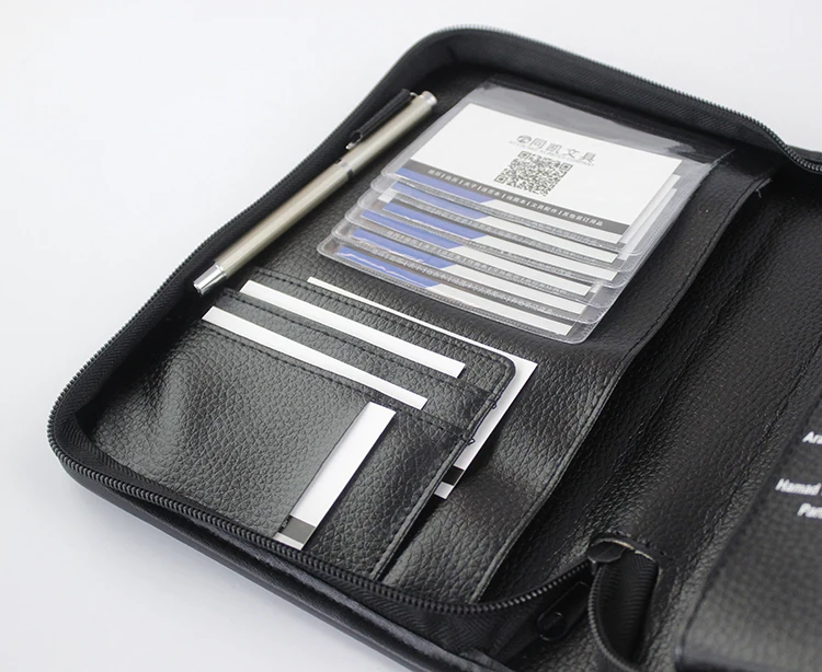 PU Leather Car Document Holder Organizer folder with zipper closure