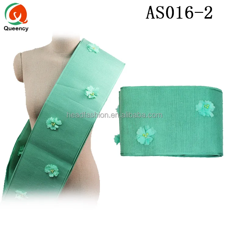 Queency Heavy Handmade Sequins Flower African Aso Oke Gele Fabric Gele Headtie