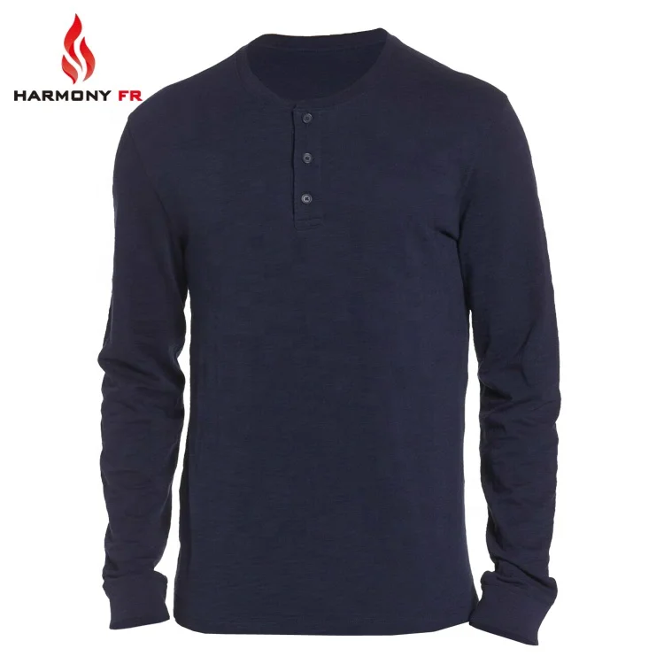 Custom Cotton Henley FR Fire Retardant Antistatic Shirt
