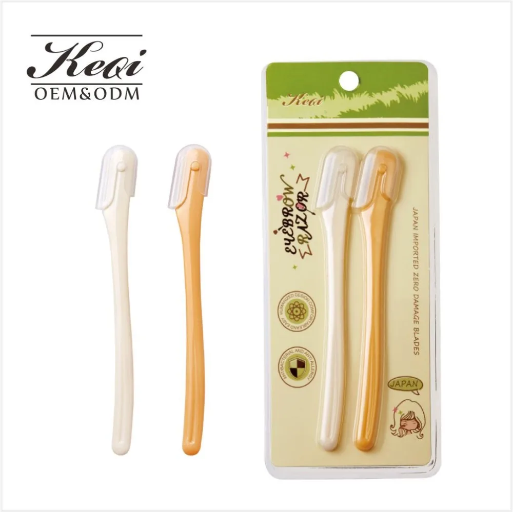 SBelle 2pcs High Quality Precise Eyebrow Shaving Razor with safty cover beautiful eyebrow trimmer for lady
