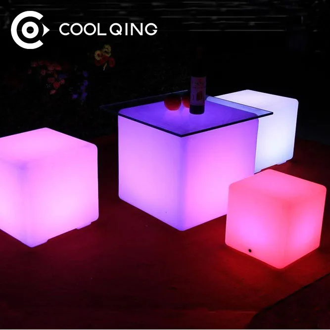 led cube 50x50x50 Manufacture glowing furniture modern RGB LED plastic light cube