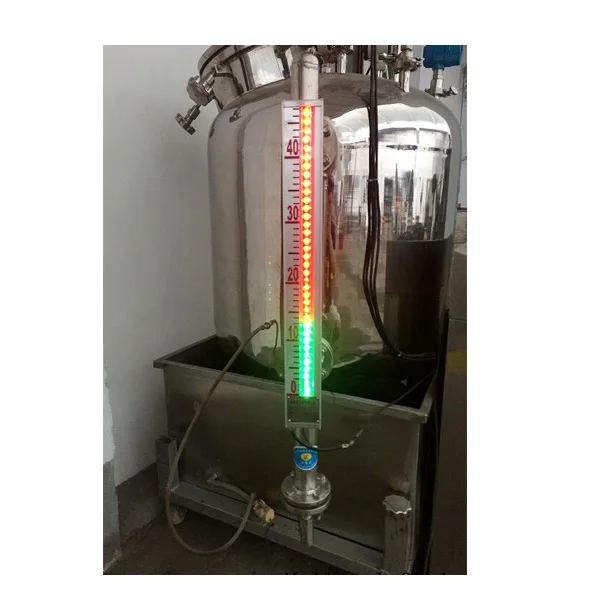 Magnet sensing remote electronic double-colored fluid level gauge