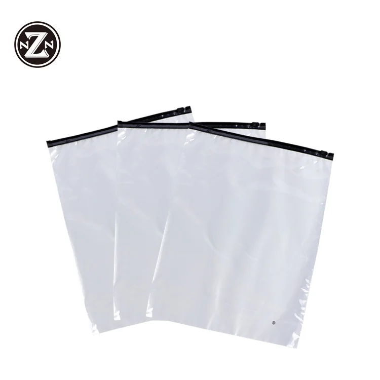 
custom printed logo self sealed hdpe ldpe slider zip lock plastic packaging bag for clothes 