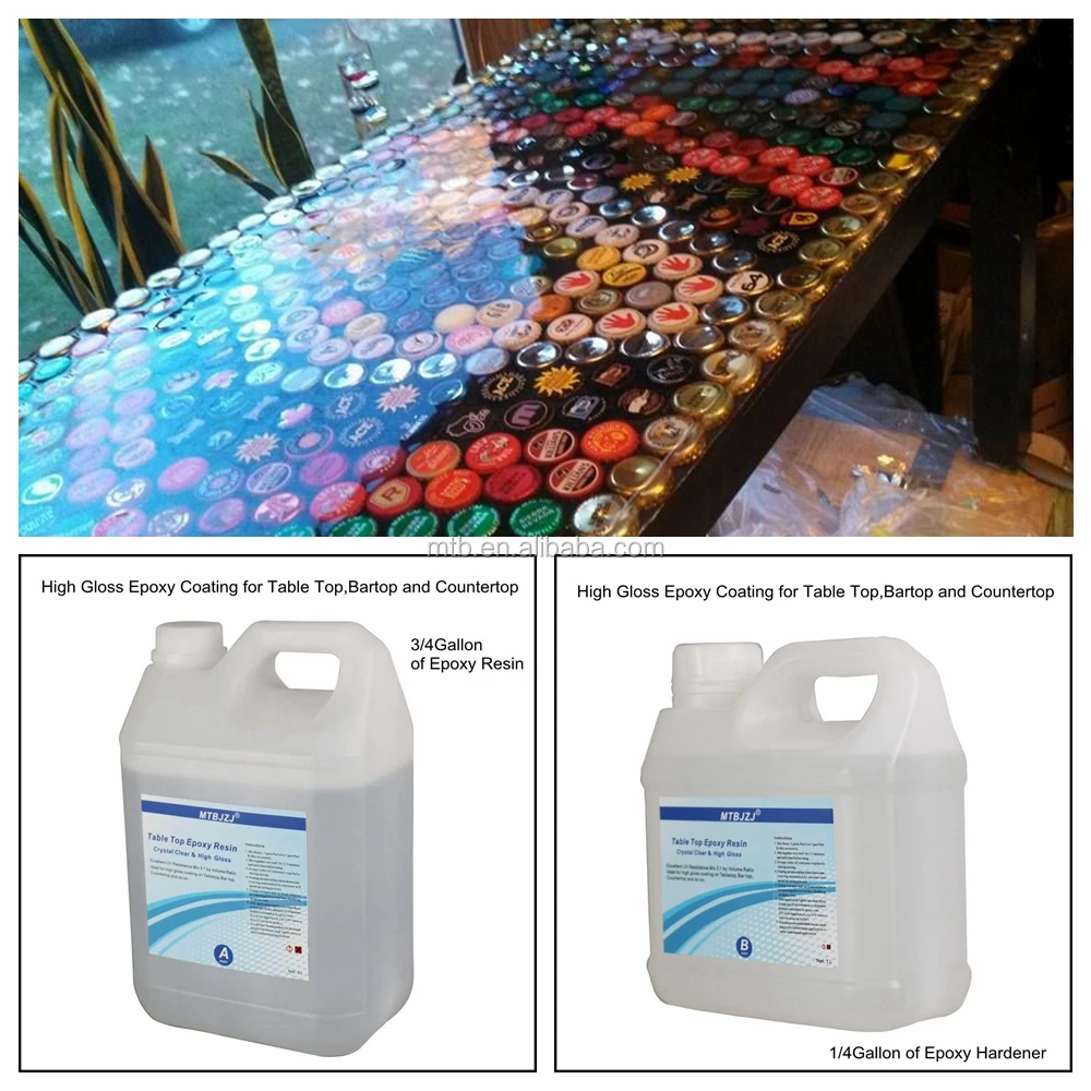 1Gallon Kit Epoxy Resin Clear Thin High Gloss High Impact for WoodTable Top Coating