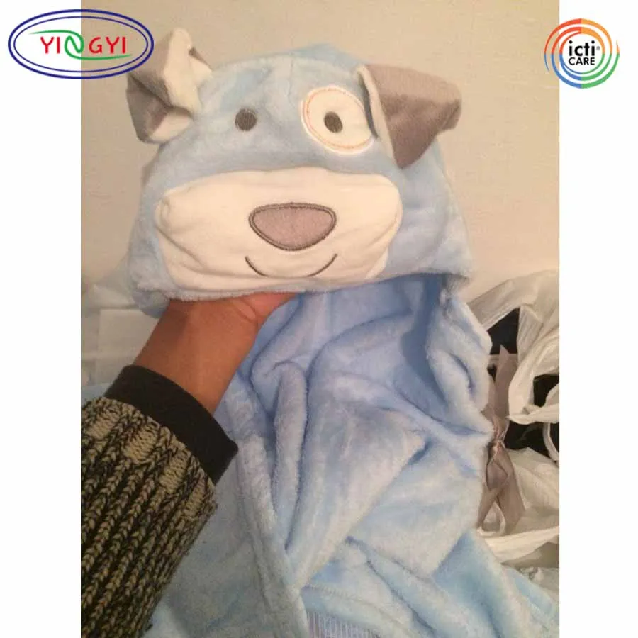 C609 Baby Blanket Animal Bath Infant Towel Hooded Bathrobe Kids Soft Cartoon Newborn Flannel Blanket