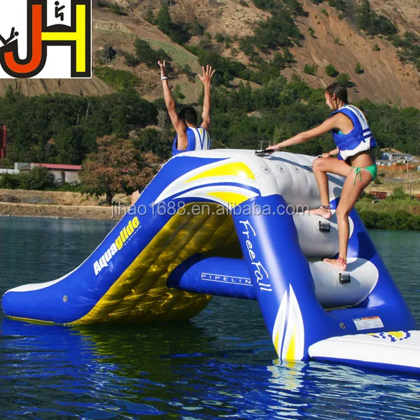 Inflatable Aqua Water Slides Inflatable Lake Island Water Slide Floating Water Park