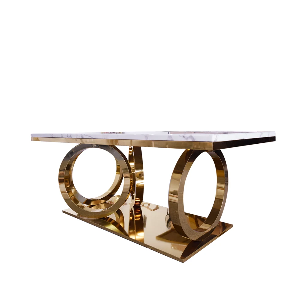 A8068  Modern gold marble dining table set