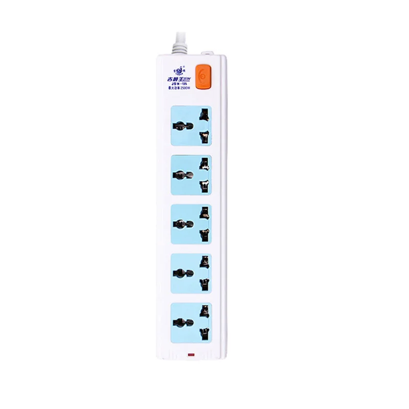 250v 10amp 5 sockets multi plug power extension power cord