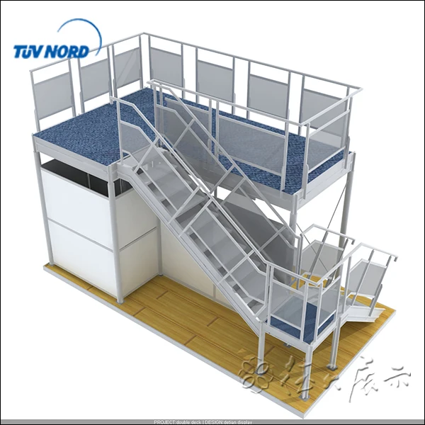 two levels booth double deck space trade show booth system with lamps and tv stand from Shanghai
