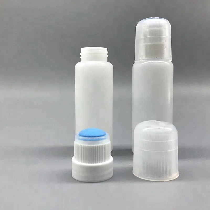 Medical 50ml plastic sponge tip non-woven foam hair cosmetic applicator bottle