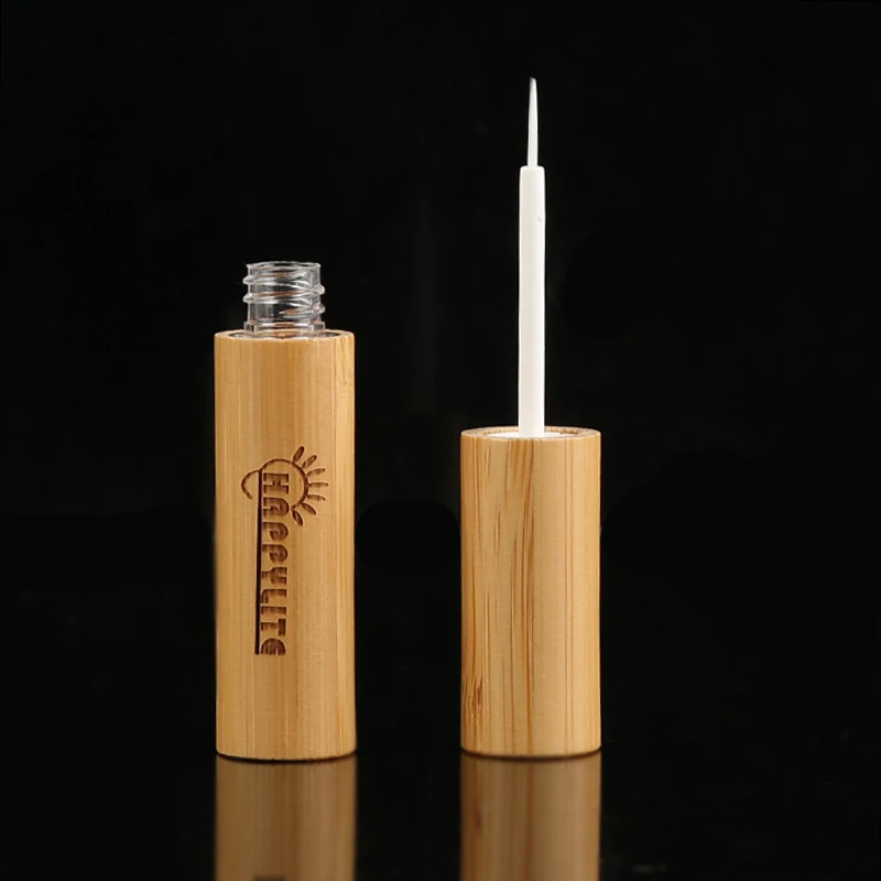 Reusable Portable Empty Lip Balm Tube Bottle with Environmental Bamboo Cap DIY Lip Gloss Wand Holder Container Vials