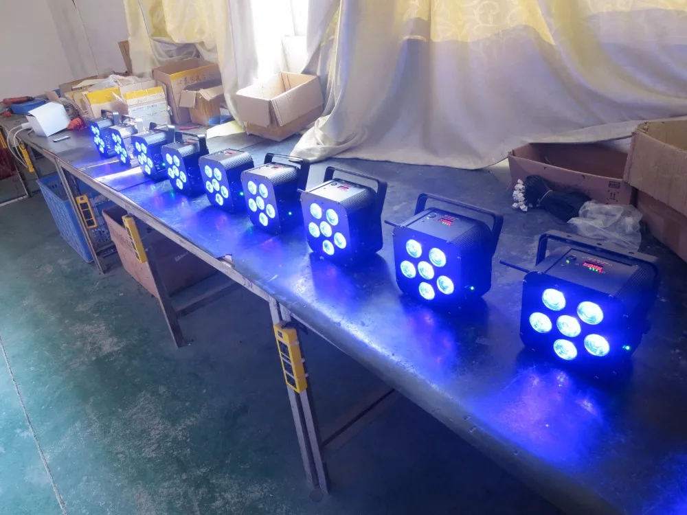 6*18W RGBWAP 6 in 1 Wireless DMX IR Battery Power Led Par  DJ Stage Effect Party Home Light