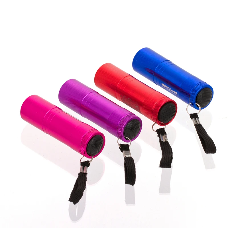 3*AAA Battery Aluminum kids Mini 395nm Blacklight UV LED 9 LED Torch Gift Flashlight