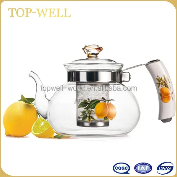Popular transparent glass teapot and cups set, tea serving sets