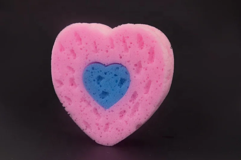 rich lather up Factory price heart shape of love sea foam bath sponge