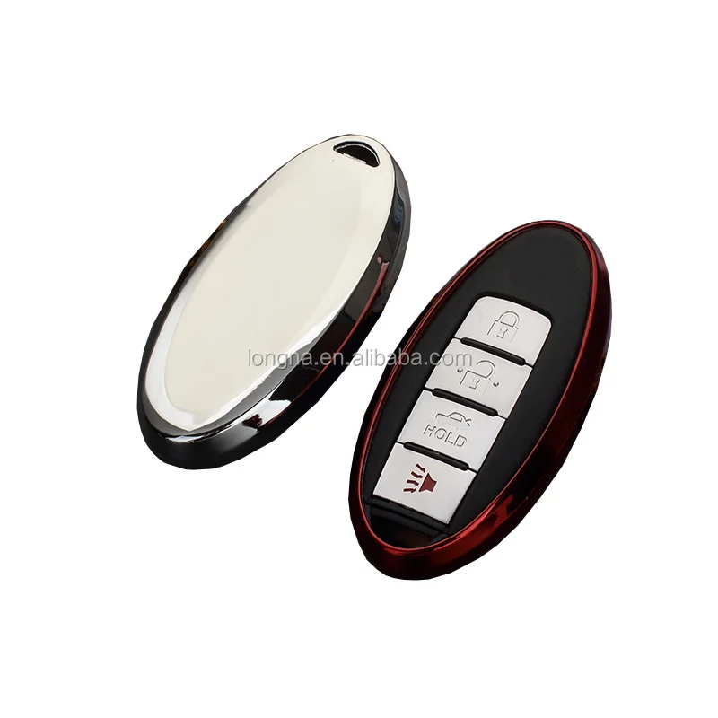 
Silicone Silver Smart Car Key Case Cover For NISSAN Maxima Altima Versa Sentra Sunny Sylphy Teana Qashqai X-Trail Car-styling 
