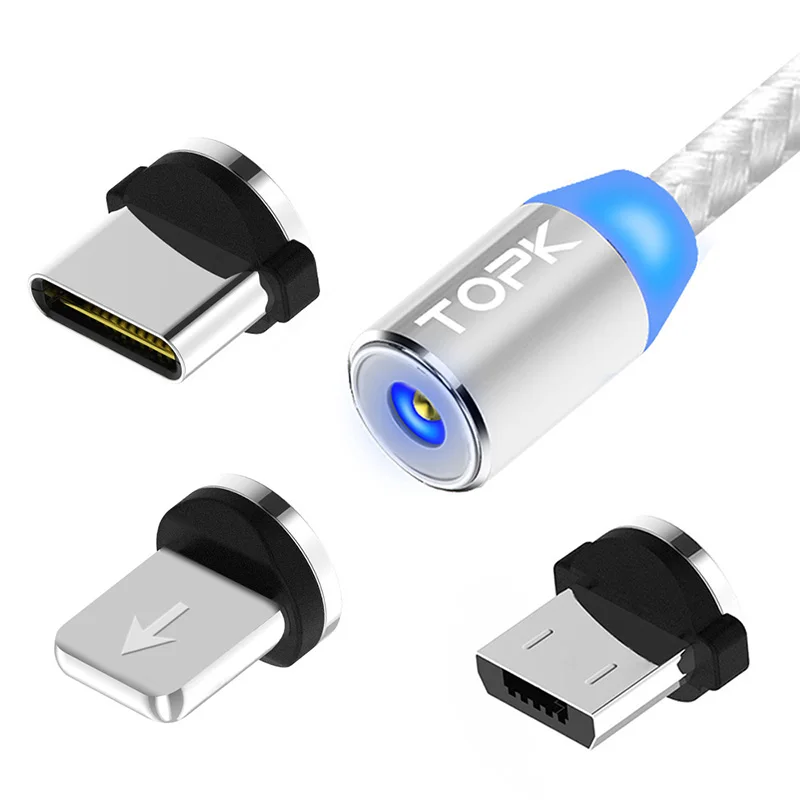  Бесплатная доставка TOPK AM23 2 м LED 3 в 1 Магнитный USB