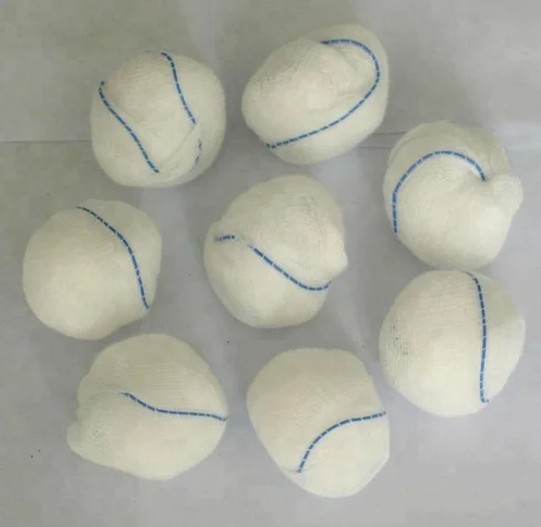 Disposable absorbent medical gauze ball
