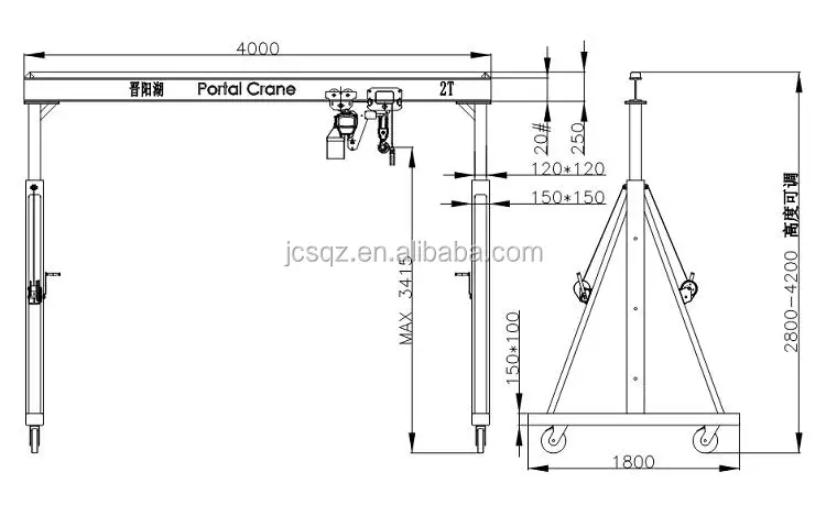China factory manufacturer Mini Workshop  Folding Small Aluminum alloy Gantry Crane
