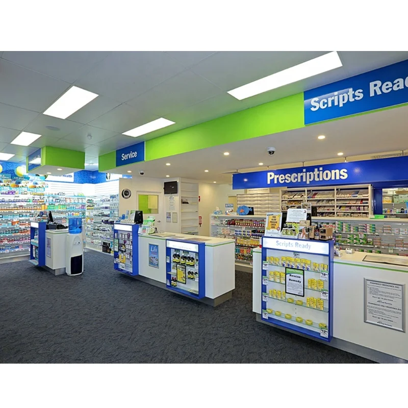 LUX Customized Pharmacy Drugstore Display Furniture Designs And Interior