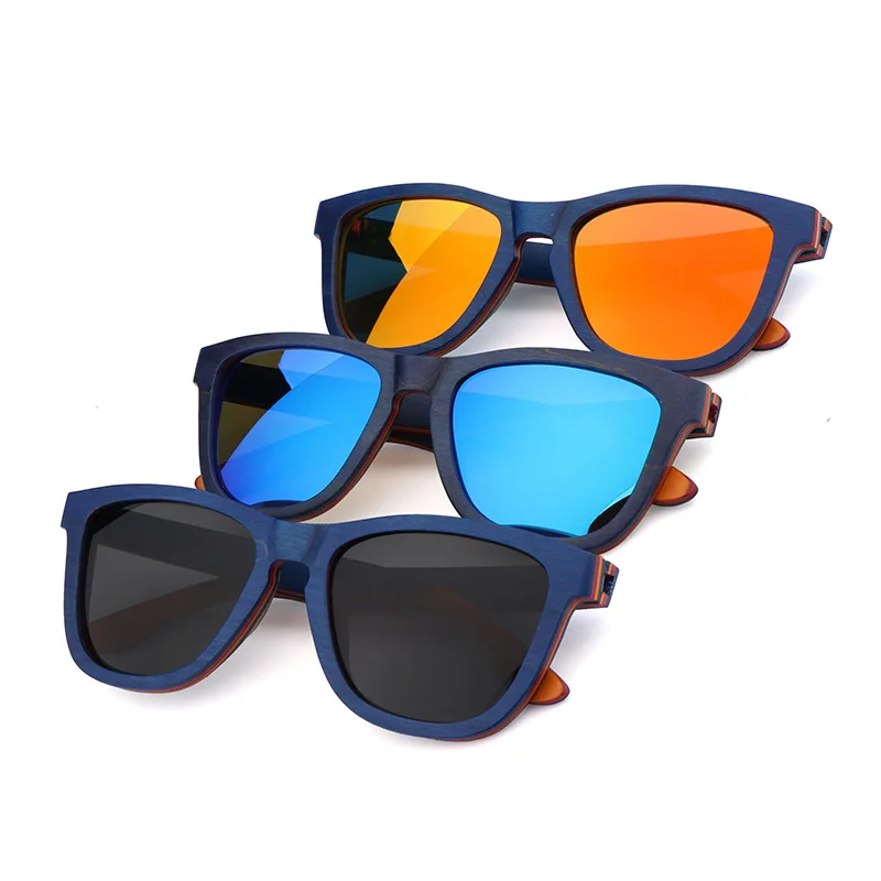 Brand style  handmade high quality  polarized floating recycled skateboard wood sunglasses
