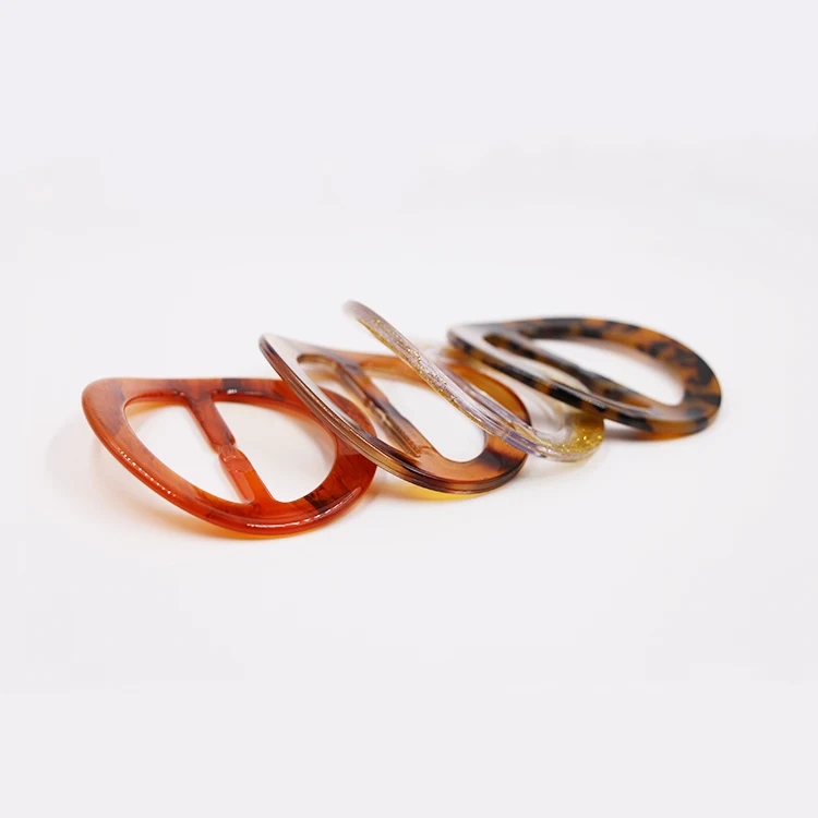 Fashion Round Resin/Acrylic tortoiseshell Adjustable belt rings Buckles For Belt garment clothing coat shoes bags handbags