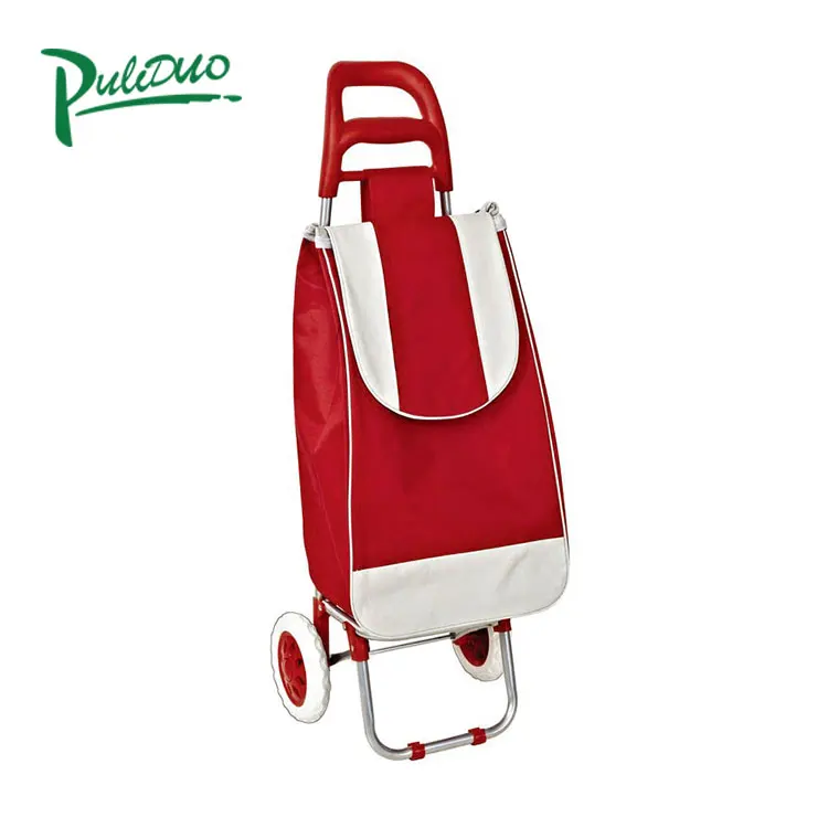 Foldable grocery cartHigh Quality Promotional Shopping Cart Trolley 2 Wheels Foldable Shopping Cart