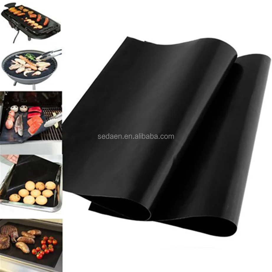 DOUBLE SIZED BBQ GRILL MAT Non-Stick 650 Degree Baking Heavy Duty Reusable Oven Liner PTFE Barbecue Sheets 15.75 x 13 inches