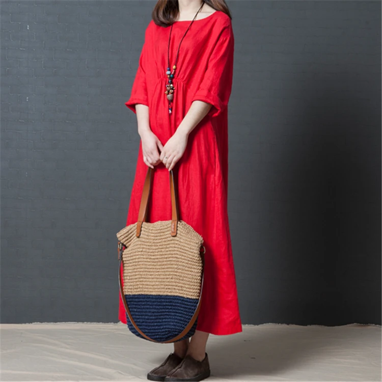 
New Fashion Women Long Linen Dresses in Stock 