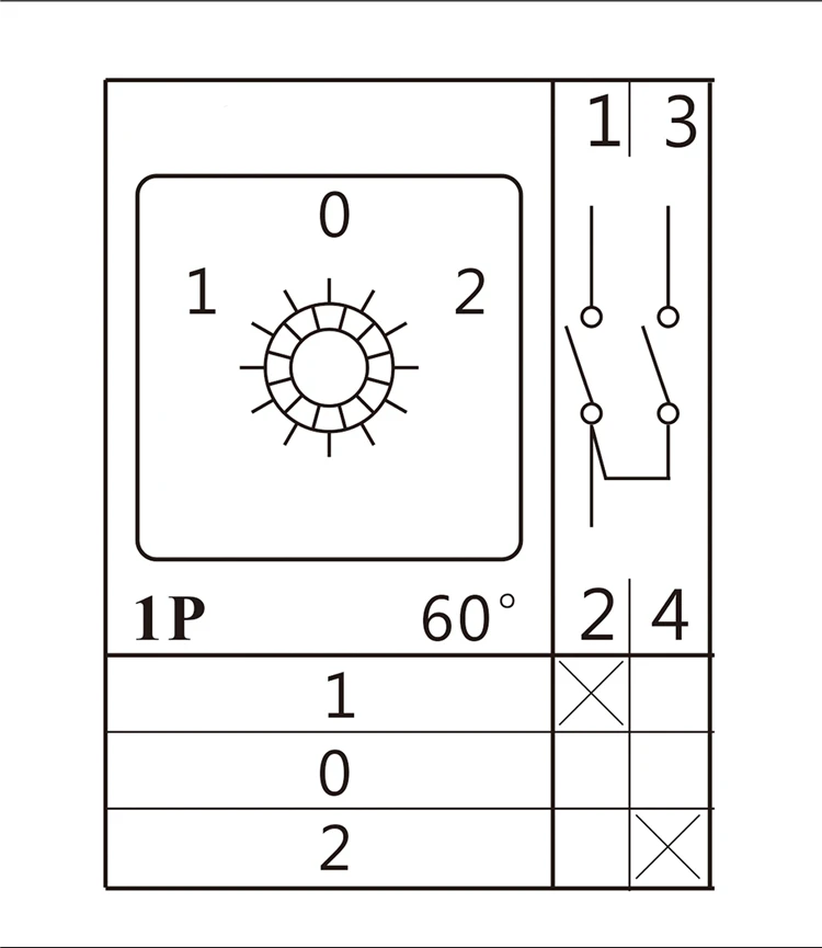 Cansen LW26-20 переключатель переключения 1-0-2 однофазный переключатель управления мотором, испытательный автоматический защелкивающийся монтажный приборный переключатель