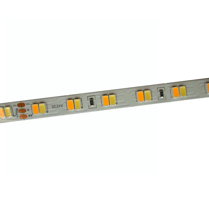 Custom bicolor 12v flexible 5730 warm white cool white led strip any mix of colors blue and white