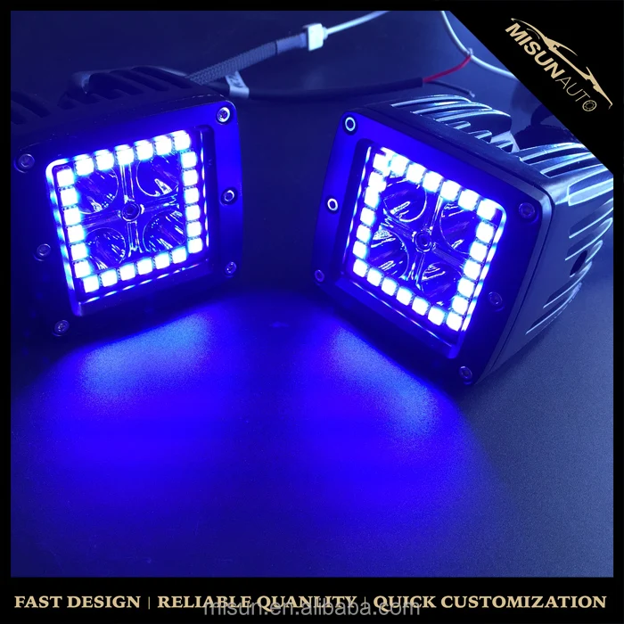 Spot Beam 18W 3Inch 6 Leds RGB leds working light bar for ATV 4*4 offroad wagon driving