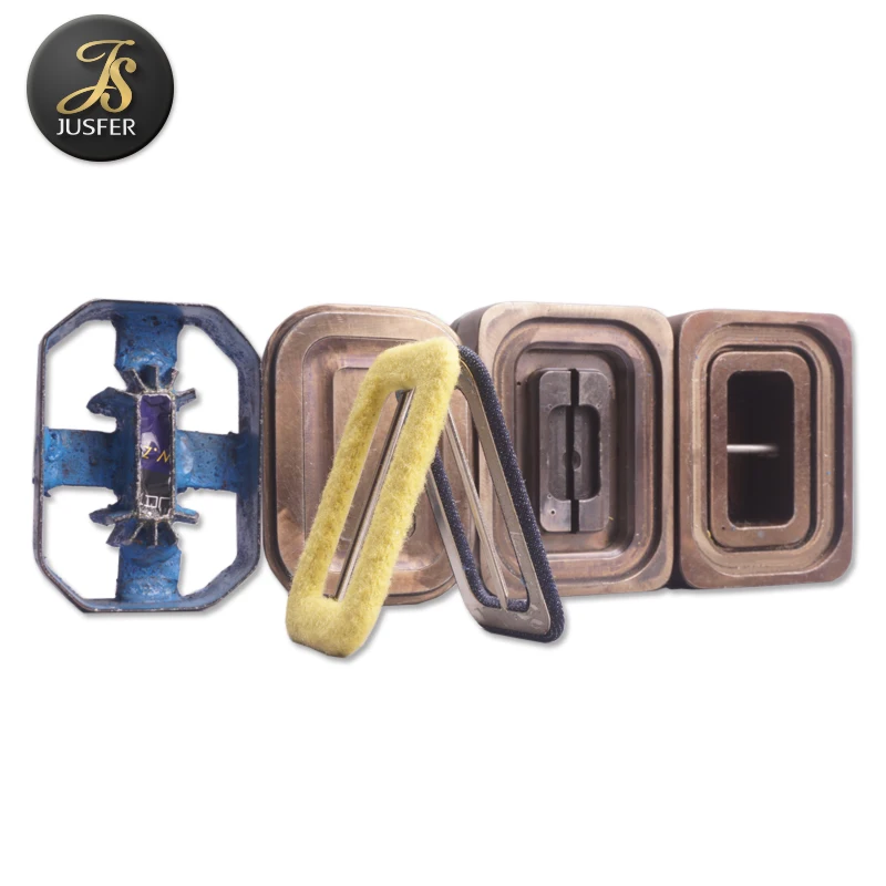 Flat top and back self covered buckle moulds