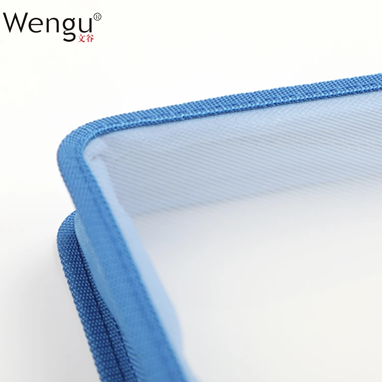  Печатная компания Wengu оптовая продажа высококачественный прозрачный водонепроницаемый полипропиленовый саржевый держатель на молнии для шитья канцелярских