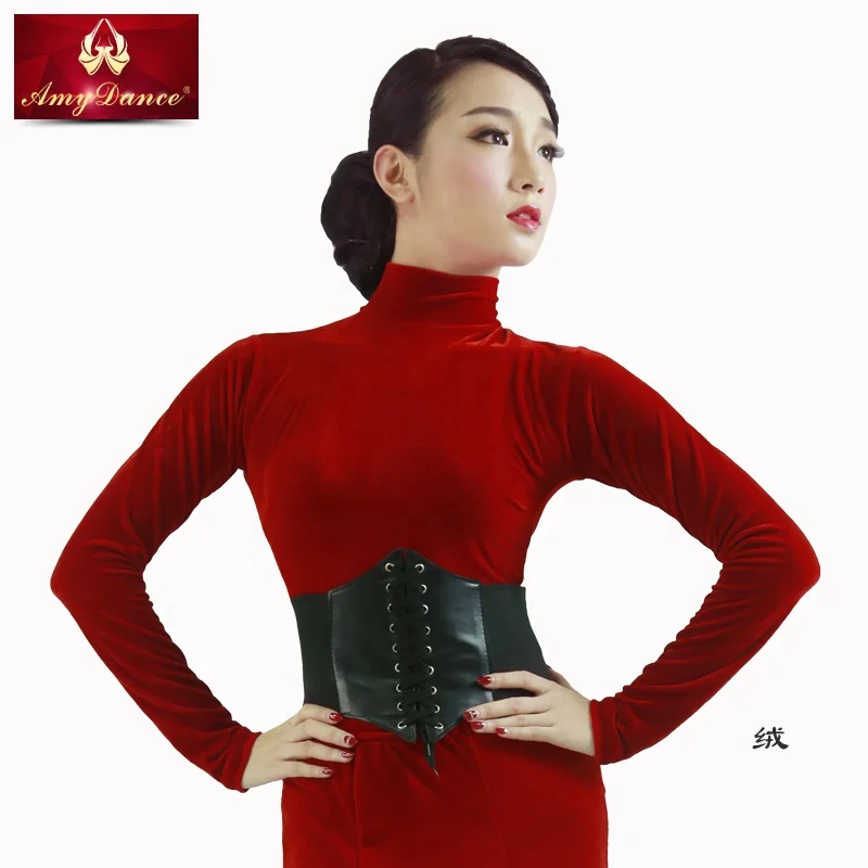 
Autumn winter long sleeve high collar women gymnastics leotard tops 