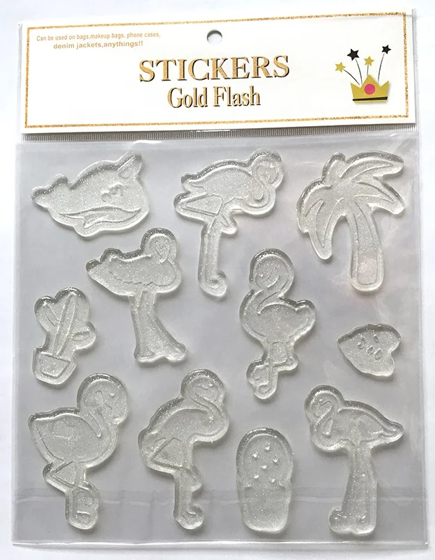 Glitter Transparent Gel Sticker windows Deco