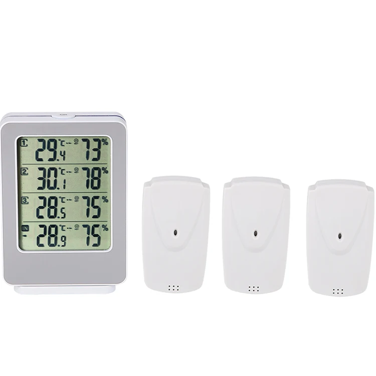 Digital Multi Channel Environment Temperature Thermometer Battery Operated Professional Wireless 433MHZ Weather Station