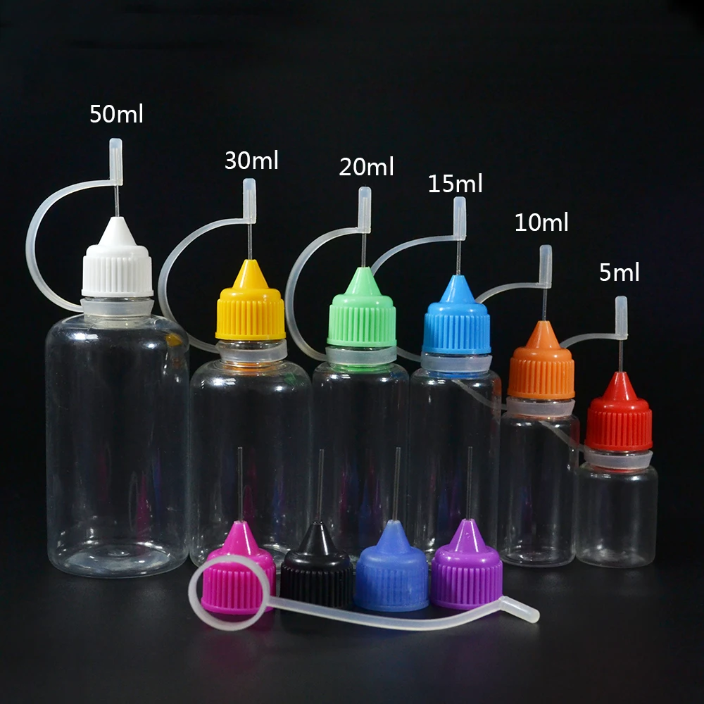 PET 2 oz 60ml 4 oz 120ml 5oz 150ml plastic Glue Applicator Needle Squeeze Bottle for DIY Craft Painting