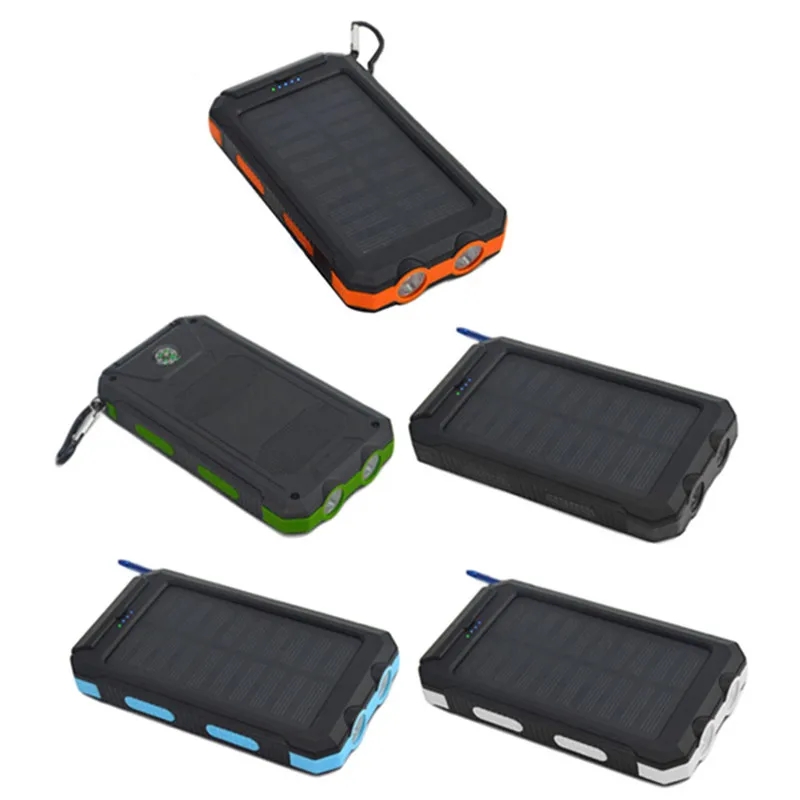 Портативный Power Bank Dual USB Power Bank 8000 мАч водонепроницаемый Power Bank bateria внешняя портативная солнечная панель со светодиодной подсветкой