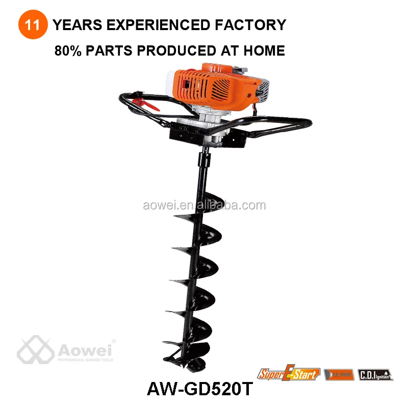 Garden auger drill bit tool spiral hole excavator earth auger for seed planting gardening fence flower planting machine