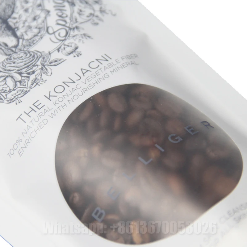 Custom 100% biodegradable  White kraft paper 5 pounds 10pounds zipper window paper bag