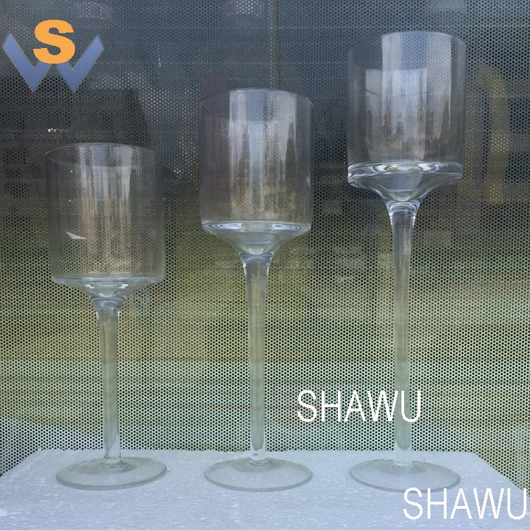 3 glass candle holder set glass cylinder hurricane candleholder for wedding table centerpieces