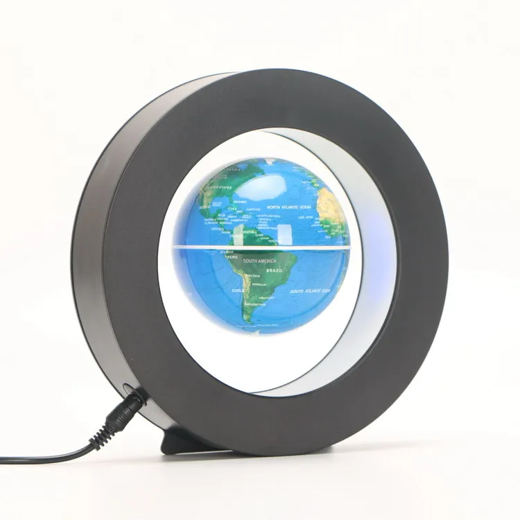 Магнитная левитационная плавающая карта мира, вращающаяся подвесная в воздухе со светодиодными лампочками для обучения, демонстрационный офисный стол