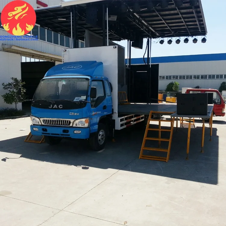 Custom made LED screen mobile stage truck for sale with different type stage and equipments