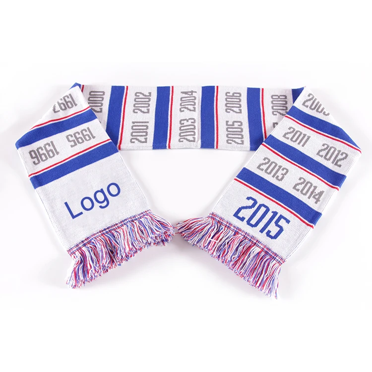 F03 cheap jacquard knitted double layers muffler sport club soccer football fan scarf