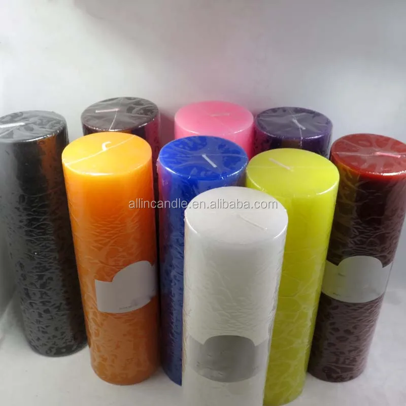 Eeurope standard colorful round white pillar candles for home decoration