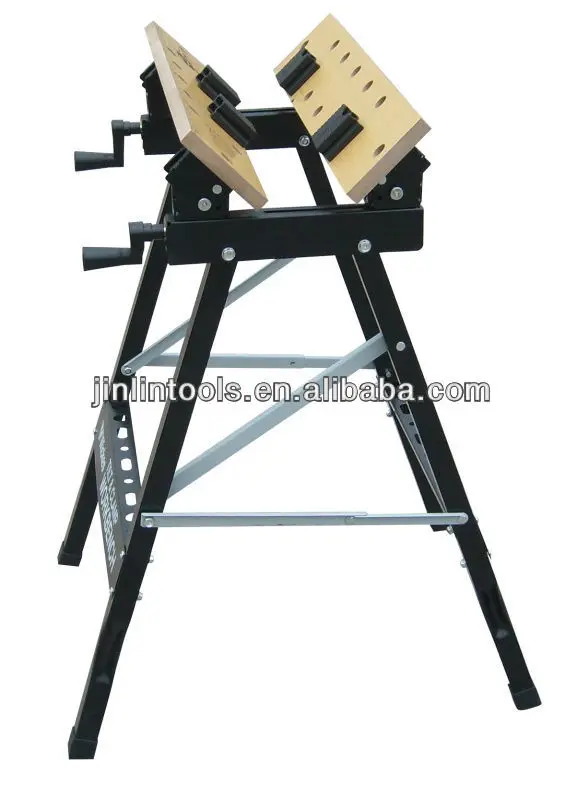 30x30mm tube  wooden steel folding adjustable wood 90 angle builder trestle workbench